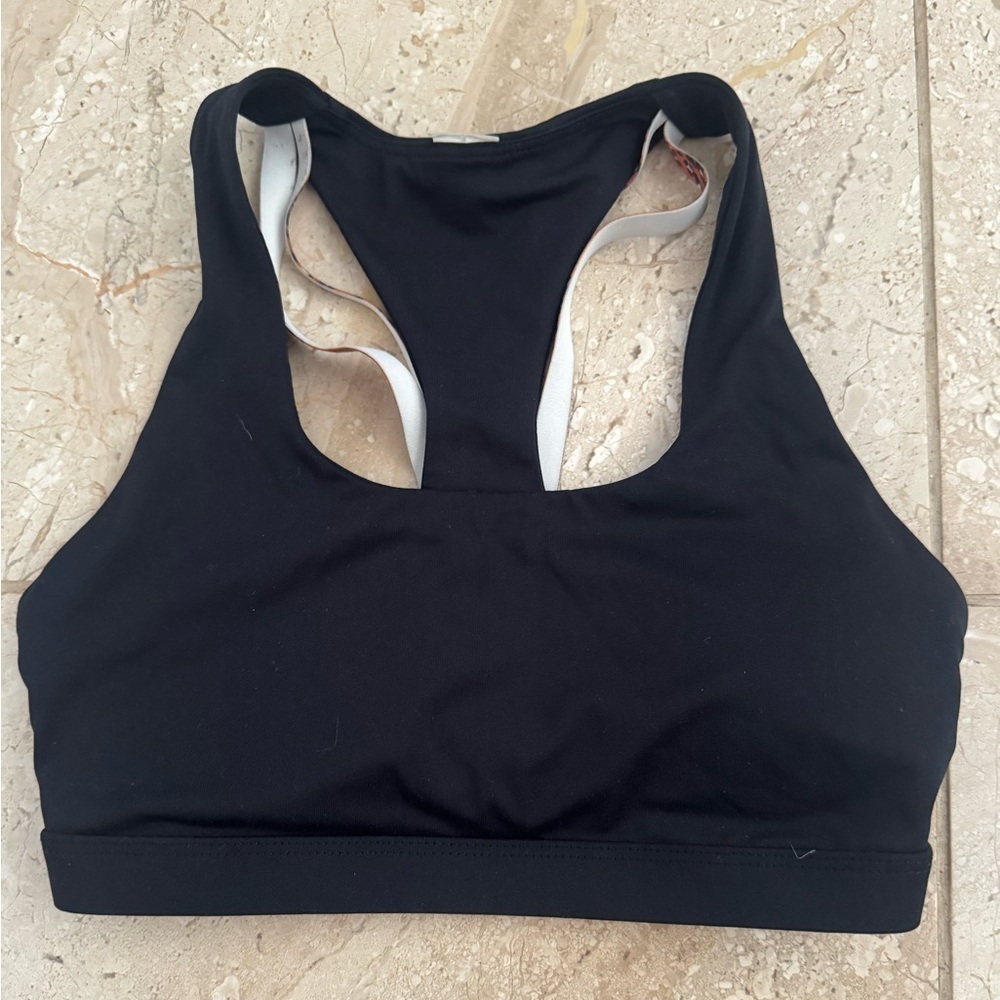 Fabletics Kessler Lepoard animal print Black Sports Bra size small